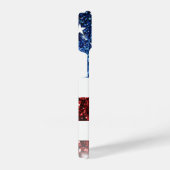 USA Flagge Rot blaue Imitate Glitzern Ihr Name iPhone Hülle (Rechte Seite)