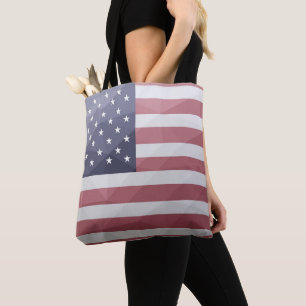USA-Flagge Rot Weiß Blau Amerika Geometrisches Net Tasche