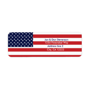 USA-Flagge Rücksende-Adressetiketten Sterne und St