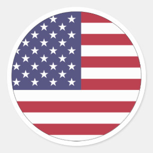 USA-Flagge Runder Aufkleber