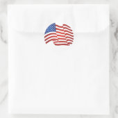 USA-Flagge Runder Aufkleber (Tasche)
