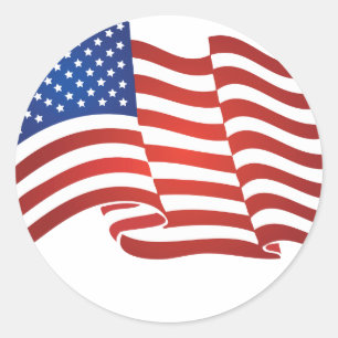 USA-Flagge Runder Aufkleber