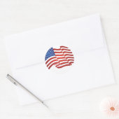 USA-Flagge Runder Aufkleber (Umschlag)