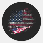 USA-Flagge Runder Aufkleber (Vorderseite)