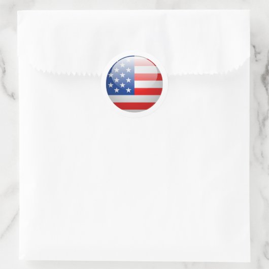 USA-Flagge Runder Aufkleber (Tasche)