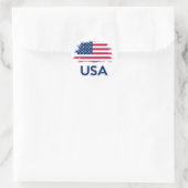 USA-Flagge Runder Aufkleber (Tasche)
