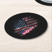 USA-Flagge Runder Pappuntersetzer (Angewinkelt)