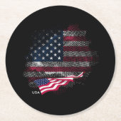 USA-Flagge Runder Pappuntersetzer (Vorderseite)