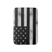 USA flagge Rustic Wood Schwarz-weiß Patriotic Amer Badematte (Vorderseite Vertikal)