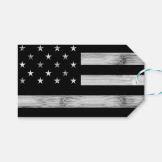 USA flagge Rustic Wood Schwarz-weiß Patriotic Amer Geschenkanhänger