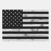 USA flagge Rustic Wood Schwarz-weiß Patriotic Amer Geschenkpapier Set (Vorderseite)