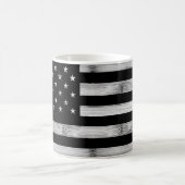 USA flagge Rustic Wood Schwarz-weiß Patriotic Amer Kaffeetasse (Mittel)