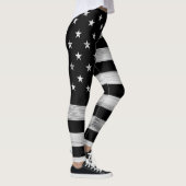 USA flagge Rustic Wood Schwarz-weiß Patriotic Amer Leggings (Rechts)