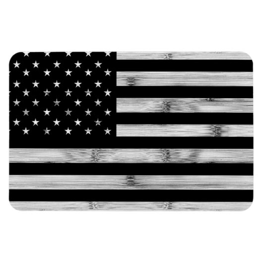 USA flagge Rustic Wood Schwarz-weiß Patriotic Amer Magnet (Horizontal)