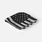 USA flagge Rustic Wood Schwarz-weiß Patriotic Amer Pappteller (Gewinkelt)