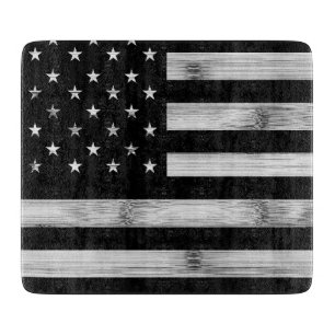 USA flagge Rustic Wood Schwarz-weiß Patriotic Amer Schneidebrett