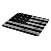 USA flagge Rustic Wood Schwarz-weiß Patriotic Amer Schneidebrett (Ecke)