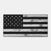 USA flagge Rustic Wood Schwarz-weiß Patriotic Amer Schreibtischunterlage (Vorderseite)