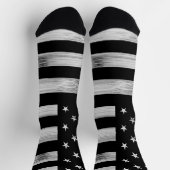 USA flagge Rustic Wood Schwarz-weiß Patriotic Amer Socken (Oben)
