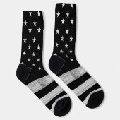 USA flagge Rustic Wood Schwarz-weiß Patriotic Amer Socken (Rechts)