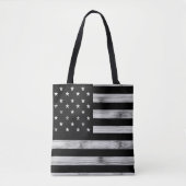 USA flagge Rustic Wood Schwarz-weiß Patriotic Amer Tasche (Vorderseite)