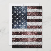 USA Flagge rustikal rot-blau Glitzern 4. Juli Einladung (Rückseite)
