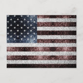 USA Flagge rustikal rot-blau Glitzern 4. Juli Postkarte (Vorderseite)