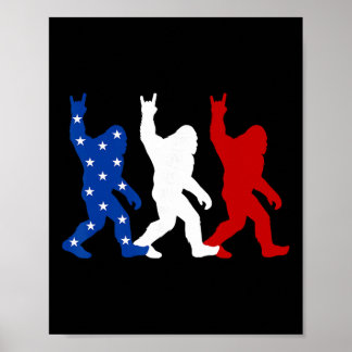 USA-Flagge Sasquatch 4. Juli Lustig Patriotisch Poster