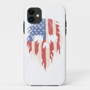 USA-Flagge Schädel Bart Abgenutztes Patriotische Case-Mate iPhone Hülle