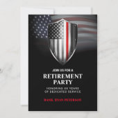 USA-Flagge | Schild mit dünner roter Linie | Schwa Einladung (Vorderseite)