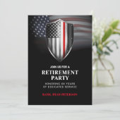 USA-Flagge | Schild mit dünner roter Linie | Schwa Einladung (Stehend Vorderseite)