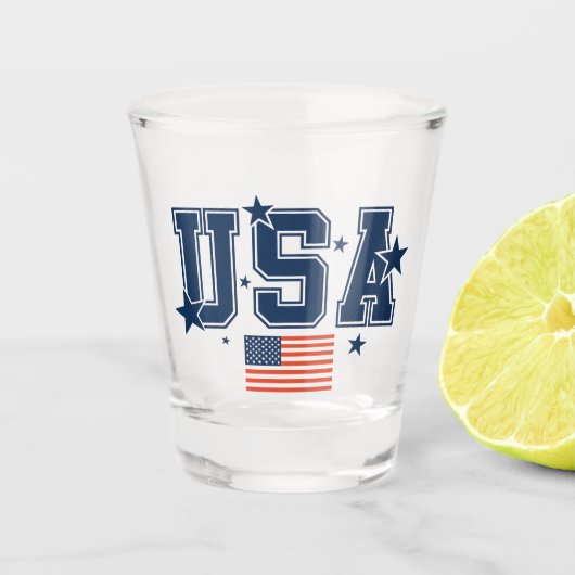 USA-Flagge Schnapsglas (Vorderseite)