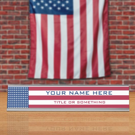 USA-Flagge Schreibtischnamensplakette