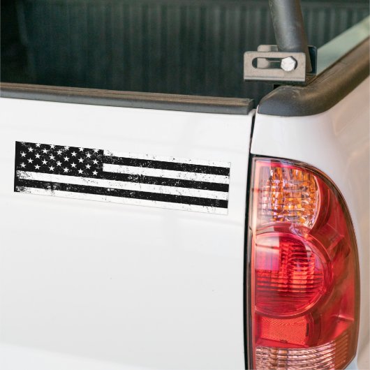 USA-Flagge, Schwarz und Weiß Autoaufkleber (Auf Lkw)