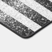 USA flagge Schwarz-weiße silberne Glitzern Amerika Schreibtischunterlage (Ecke)