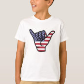 USA-Flagge Shaka-Zeichen T-Shirt (Vorderseite)