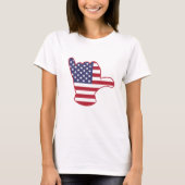 USA-Flagge Shaka-Zeichen T-Shirt (Vorderseite)