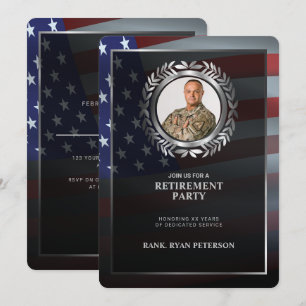 USA-Flagge Silberlorbeerblatt Luxusrente Einladung