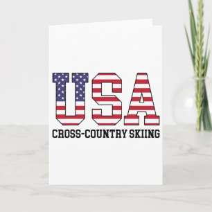 USA-Flagge Skifahrer - Amerikanischer USA Langlauf Karte