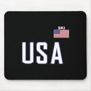USA-Flagge Skiteam Cool Ski-Ausrüstung für Skifahr Mousepad