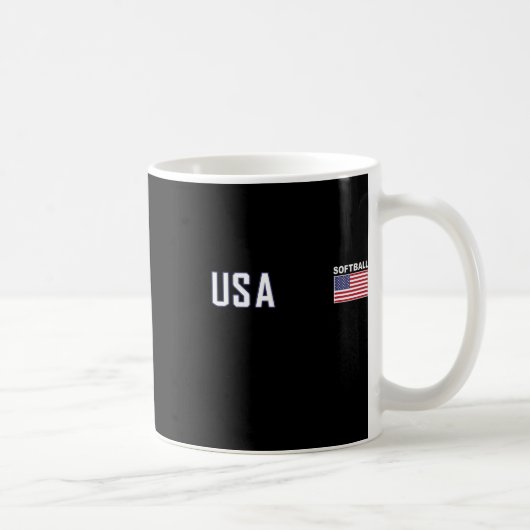 USA-Flagge Softll-Team-Ausrüstung Frauen Männer So Kaffeetasse (Rechts)