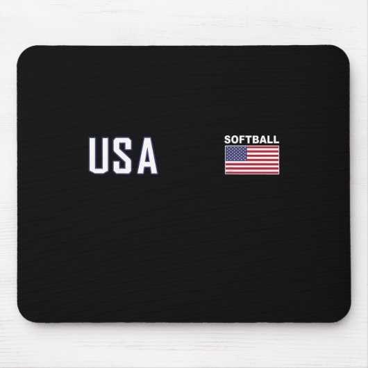 USA-Flagge Softll-Team-Ausrüstung Frauen Männer So Mousepad (Vorne)