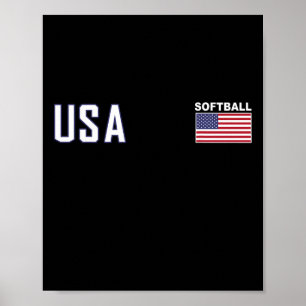 USA-Flagge Softll-Team-Ausrüstung Frauen Männer So Poster