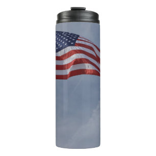 USA-Flagge spielt die patriotischen Streifen Thermosbecher