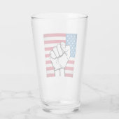 USA-Flagge| Steigende Faust Glas (Rückseite)