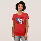 USA-Flagge| Steigende Faust T-Shirt (Vorne ganz)