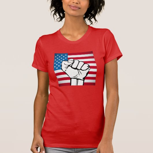 USA-Flagge| Steigende Faust T-Shirt (Vorderseite)