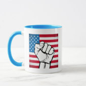 USA-Flagge| Steigende Faust Tasse (Links)