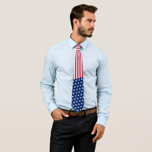 USA-Flagge Sterne & Streifen Rot Weiß und Blau Krawatte