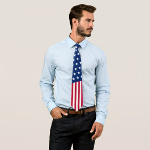 USA-Flagge Sterne & Streifen Rot Weiß und Blau Krawatte